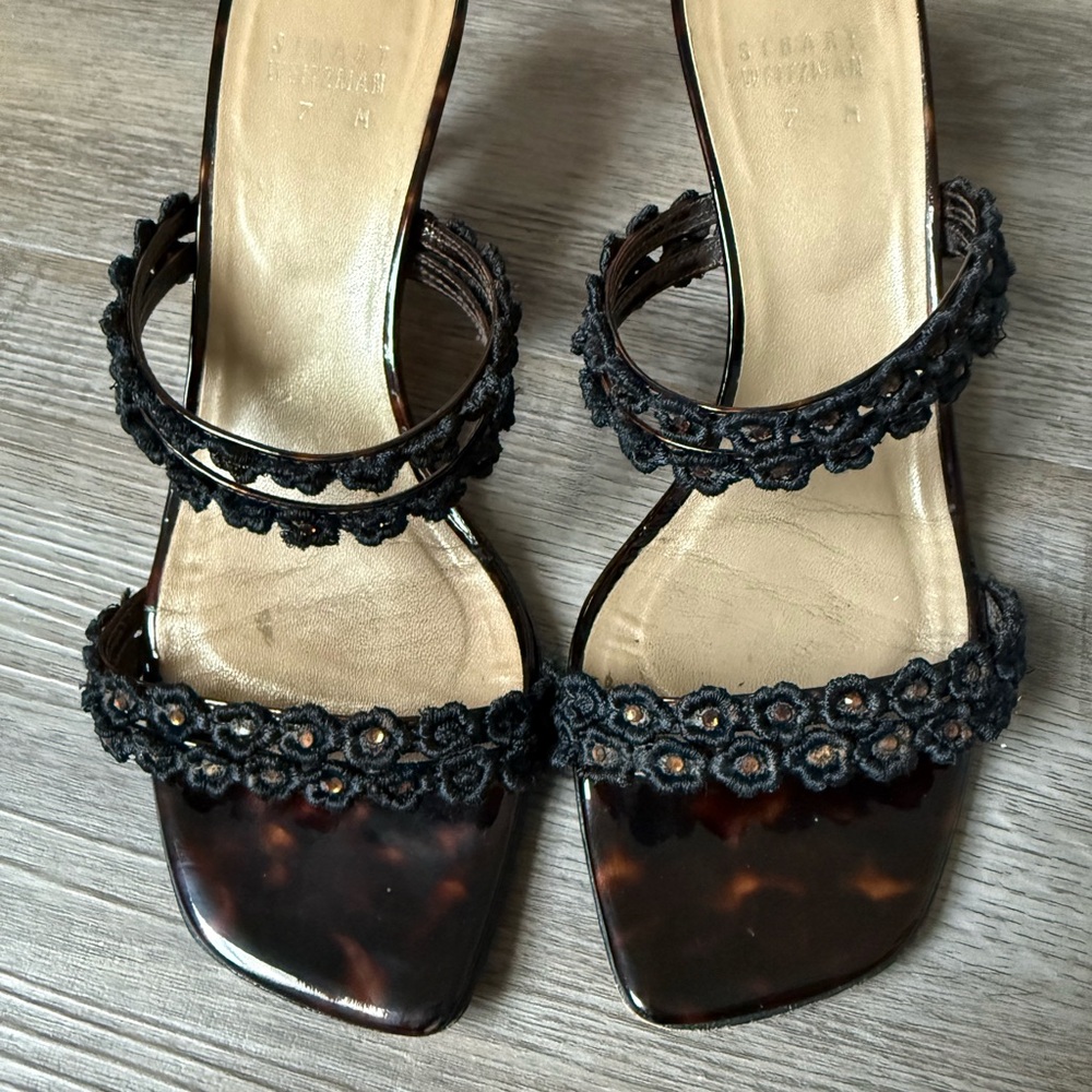 Stuart Weitzman Women’s Size 7 Turtle‑Shell Kitten Heels